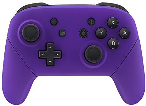 eXtremeRate Griff Hülle Set für Switch Pro Controller, Matt DIY-Ersatz Front Case/Rücken Gehäuse&Handgriff Grips Shell Zubehör für Nintendo Switch Pro Controller-Lila