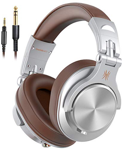 OneOdio A71 Hi-Res Studio Recording Headphones - Wired Over Ear Headphones with SharePort, Professional Monitoring & Mixing Foldable Headphones with Stereo Sound (Sliver)