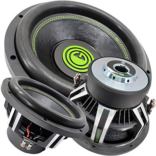 Gravity Car Vehicle Subwoofer Audio Speaker - 12 Inch Competition Grade Pressed Paper Cone, 2 Ohm DVC, Advanced Air Flow, 3000W Power for Stereo Sound System Warzone GW12D2 (1 Subwoofer)