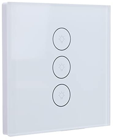 Sonew 3 Wege Touch Lichtschalter, Smart Lichtschalter Touch Glas Multi Control Kabelloser Lichtschalter mit Anwendungssteuerung und Sprachsteuerung(Weiß)