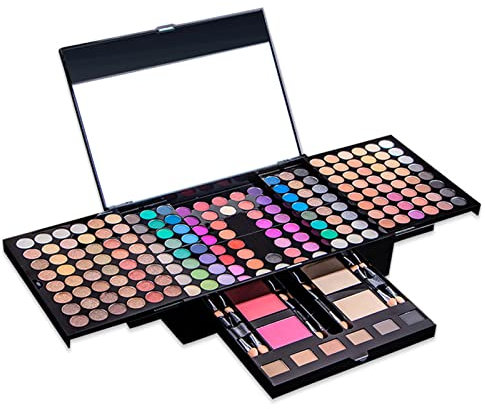 JasCherry Set de Maquillage Cadeau Coffret Complète Ensemble de Beauté Cosmétique Kit Boite Compris fard à Paupières Palette, Fard à joues et Poudre compacte pour Yeuxe e Visage #D