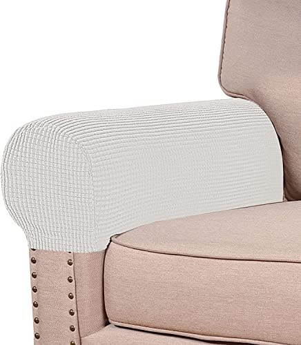 Hoowarm Couvre Accoudoir Fauteuil 2/4/6 Pcs Protège-accoudoirs Élastiques Amovibles Housses De Canapé Extensible Spandex Couvre Accoudoirs Jacquard Housses De Fauteuil Accoudoir Protecteur