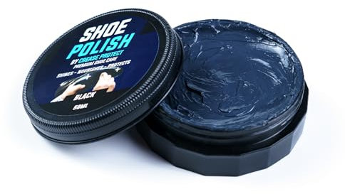 Shoe Polish - Premium Leather Polish - Available as Black shoe polish, Brown shoe polish & neutral shoe polish - Contains Carnauba Wax - Condition, Shine & Restore Your Boots (Black, Pack of 1)