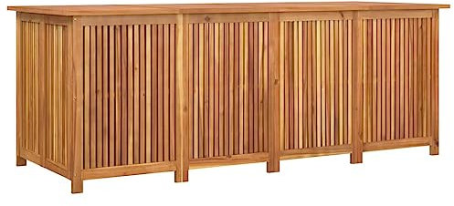 vidaXL Gartenbox, Auflagenbox mit Stauraum, Kissenbox mit Wasserfestem Beutel, Aufbewahrungsbox Gartentruhe Holztruhe, Massivholz Akazie