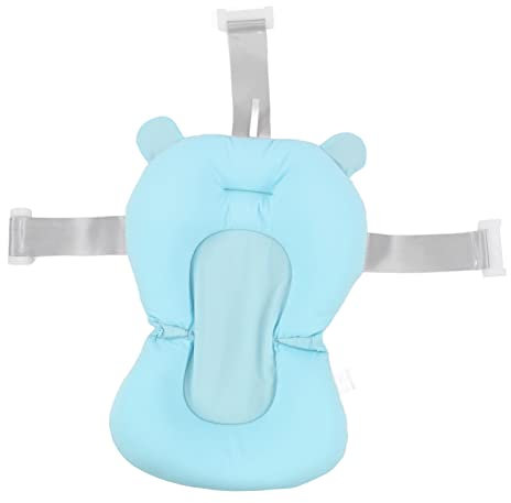 Coussin de Siège de Bain pour bébé, Support de Bain pour bébé Réglable Pliable et Sûr Flottant pour Coussin de Siège de Baignoire pour bébé nouveau-né (Ours bleu)