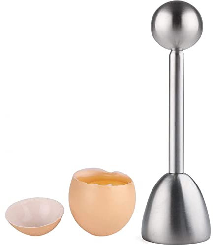 Stainless Steel Egg Cutter Topper for Hard & Soft Boiled Eggs - Shell Separator for Kitchen Tool