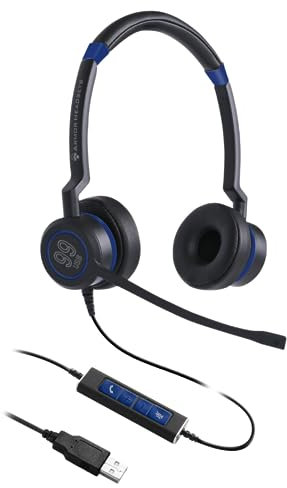 Armor 99 Doppia Ultra Noise Cancelling USB Headset per computer, PC Headset per computer portatili, squadre, zoom, ufficio, call center Voip, chiamate telefoniche, dettatura auricolare - Doppio