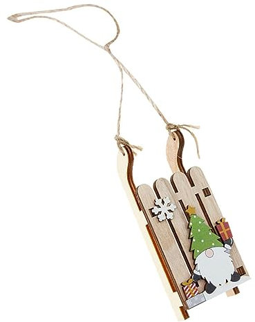 ifundom Holzschlitten-weihnachtsbaumdeko Mini-schlittenanhänger Aus Holz Festtagsdeko Für Christbaum Rustikale Schlittenform Langlebige Holzdekoration