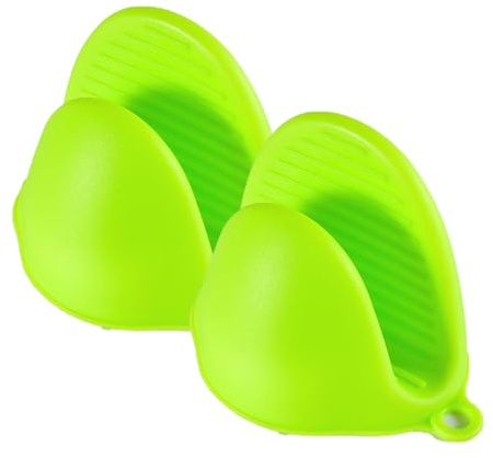 1 paire de gants de cuisine en silicone, mini gants de cuisine épais, résistants à la chaleur, couverture anti-pincement pour la cuisine, la pâtisserie et les grillades – Vert