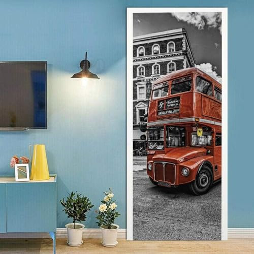 Türaufkleber Selbstklebend 3D Straßenrotes Auto 77 X 200 Cm Tapeten Türtapete Türposter Türfolie Klebefolie Von Trendwände Abnehmbar Fototapete Wohnzimmer Schlafzimmer Haus Dekoration - Tü -0E2W4C2L8E
