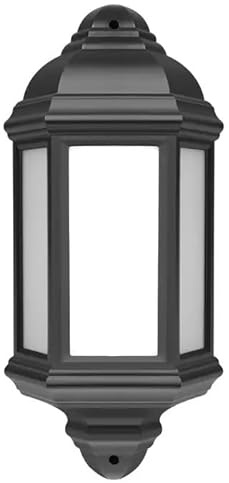 Bright Source Outdoor 7w Integrated LED 3-Sided Half Wall Lantern, Traditional Style, IP44, 550lm, Black, 4000K Cool White