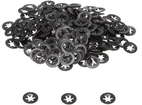 QUARKZMAN 200Pcs Rondelles de Blocage à Étoile à Dents Internes M3, Clips de Retenue à Enclenchement Rapide, Rondelles de Blocage à Verrouillage Rapide, Acier 65Mn