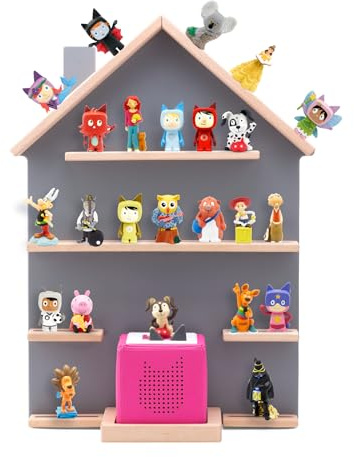 SHUNSRSW Kinder Regal kompatibel mit Toniebox und Tonies für über 40 Figuren - Wandregal für die Musikbox - zum Spielen und Sammeln - für Kinder Baby Zimmer (Grau)