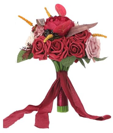 LARUISEE Künstlicher Rosenstrauß für Hochzeiten, dekorative Handblumen, Ornamente für Hochzeit, Verlobung, Zeremonie, künstliches Blumenarrangement