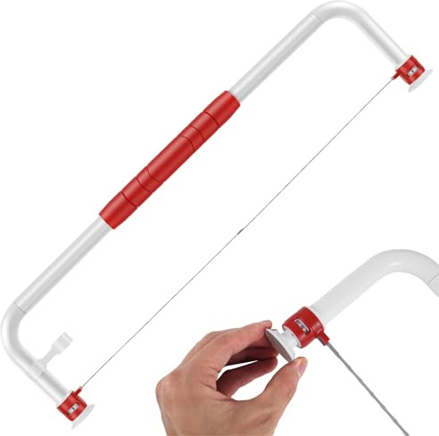 Cake Leveller, Professional Cake Cutter with Stainless Steel Wires and Nonslip Handle Adjustable Wire Straight Cake Slicer Cake Cutter Slicer Leveler Kitchen Baking Tool for 6-16 Inches Cakes