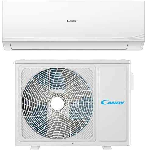 Candy, Condizionatore Smart Linea Aria, Climatizzatore Monosplit con Unità Esterna e Interna 12000 Btu, 20 dBA, Flusso d'Aria Multidirezione, Steri-Clean 56°, Self-Clean e Controllo da Remoto con App