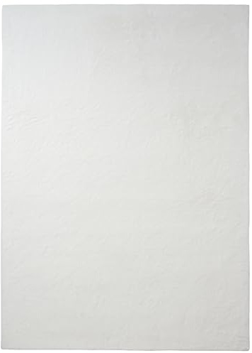 Consilio Concept Cozy Fellteppich 60x100 Ivory Teppich Supersoft 28 mm Höhe Soft weich Hasenfell Imitat weiß Creme Wohnzimmerteppich Kinderzimmerteppich Küchenteppich Flurteppich