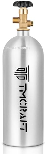 TMCRAFT 5lb CO2 Tank, Aluminum Alloy DOT Cylinder W/CGA-320 Valve(Empty) | Aluminum Alloy 6061-T6, Safety Certified with DOT Markings & Tare Weight Stamps , Brushed Surface with Production Fresh Date