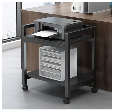 MEIZHITU Regal für Drucker, Druckerständer Standdruckerwagen Mobiles Druckerregal Mit Rädern Für Faxgerät Beistelltisch Regal für Drucker
