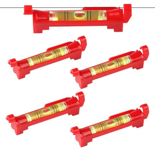 EYVRPAU Lot de 4 Niveaux à Bulle sur Fil Professionnel Niveau à Ligne pour Maçonnerie Plomberie Gouttière (Rouge)