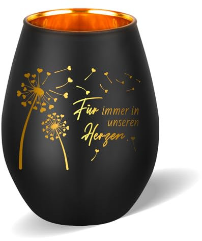 Belillpipi Trauergeschenk Trauerlicht Windlicht mit Gravur-Für Immer in unserem Herzen-Trauerkerze Geschenke für Trauernde zur Beerdigung Trauer Deko Windlicht Trauergeschenke für Hinterbliebene