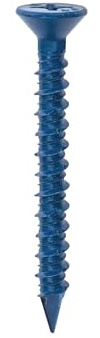 Nuvo Iron 1/4 x 2 1/4,Concrete Countersunk Anchor Phillips Screw Blue Ruspert, C/W Drill Bit 100 Pc Box