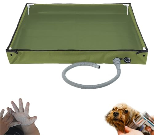 Faltbare duschwanne,Duschwanne Camping,Duschwanne wohnmobil 80x80cm - Tragbare Duschbasis PVC & Oxford,Wasserdicht mit Abflussrohr,Zusammenklappbar,Leicht,Perfekt fürs Camping, Wohnmobil & Haustiere