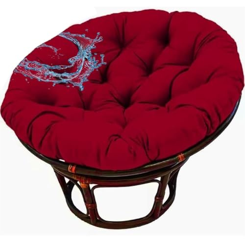 Polster Für Papasansessel Wasserdicht Rundes Auflage, Ersatzpolster Papasan,Bodenkissen Gepolstert Sitzkissen Hängesessel Für Korbsessel Outdoor Gartenmöbel Sitzauflage(Burgund,170cmx170cm)