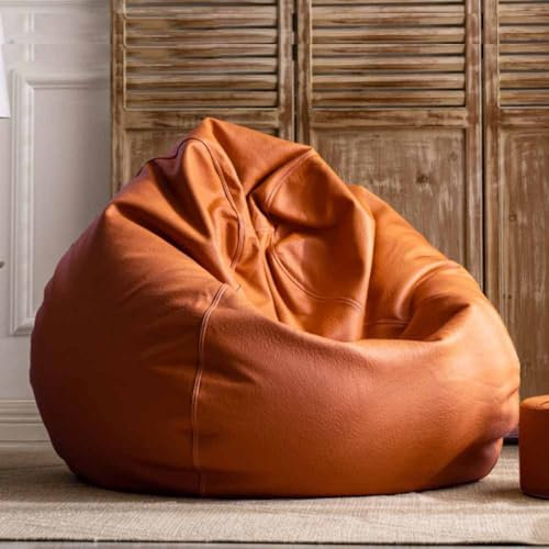 Großer Kunstleder-Sitzsack, 1 m, ungefüllt, für Outdoor, Lounge, Salon, Spielzimmer, Schlafzimmer und Garten, stilvolle und bequeme Sitzlösung