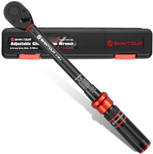 SHINTOUR 3/8 Drive Small Click Torque Wrench 5-70 Nm for Moto Car Bike DIY