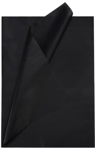 GAKA FAVOR Seidenpapier Schwarze - 50x70cm,50 Blatt Seidenpapier Geschenkpapier für Kunsthandwerk Ideen, Verpacken, Gastgeschenke
