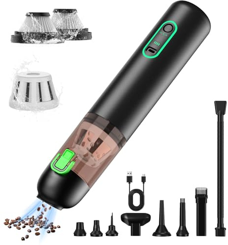 RapAir Handheld Vacuum Cleaner Cordless, 4-in-1 Portable Mini Car Vacuum Cleaner with 20000Pa Powerful, Car Hoover with 3 Suction Modes, Type-C Charge, Large-Capacity Battery for Home, Office, Car