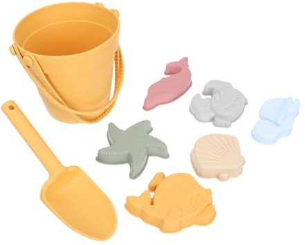 UPKOCH Juguetes de Playa para Cubo Portátil con Moldes de Arena de Juego de Verano para Actividades al Aire y Creatividad Infantil