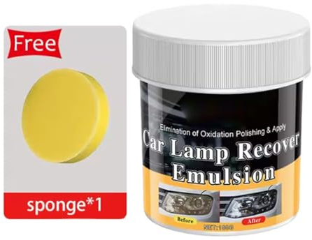 Generico Kit di Ripristino Fari Auto - Kit Restauro Lens Fari,Crema Ristrutturante con Spugna - per Sicurezza Notturna Manutenzione Veicoli Moto Camion