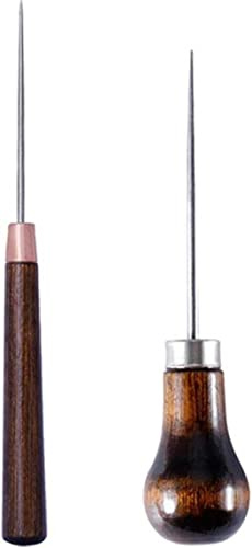 2 Pack Tailors Shape Gourd Shape Awl Tailors Awl Wood Handle Scratch Tool Awl Awl Awl Fashion Processed