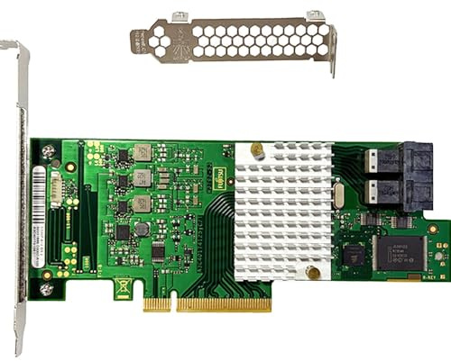 SAS HBA Card Compatible with LSI 9300-8i IT Mode & D3307 PCIe SATA Expansion Card, SAS Expander Support, 8-Port 12Gb/s PCIe 3.0, 2x SFF-8643 Internal, for NAS ZFS TrueNAS unRAID JBOD Lab Storage
