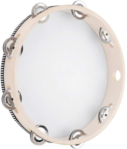 Tambourin à main Instrument de Percussion en métal tambour de cloche tambourin à une rangée tambourins main 10 pouces tambour battement instrumental battement cloche.