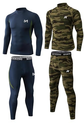 MEETYOO 2er Pack Thermounterwäsche Herren, Skiunterwäsche Herren & funktionsunterwäsche, Atmungsaktiv, Schweißregulierung, Ideal für Winter und Sport unterwäsche