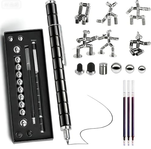 DGTSYAL Stylo Magnétique Stylo à Bille Stylomagnet - Fidget Pen, Stylo Multifonction Magnétique, Gadget Insolite Utile Créatifs Drôle,Papa Cadeau Anniversaire Homme Original