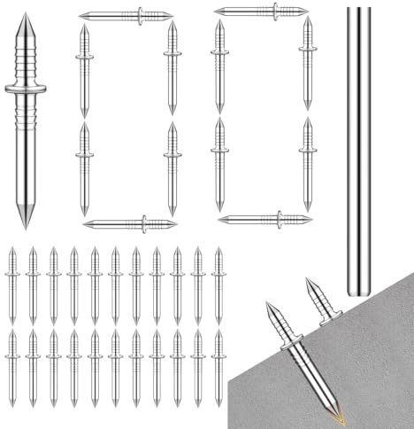 Clavos para Molduras de Zócalo | 100 Piezas Fijadores Invisibles Sin Costura,Clavos para Rodapiés de Doble Punta con Aplicador,para Reformas del Hogar, Construcción,
