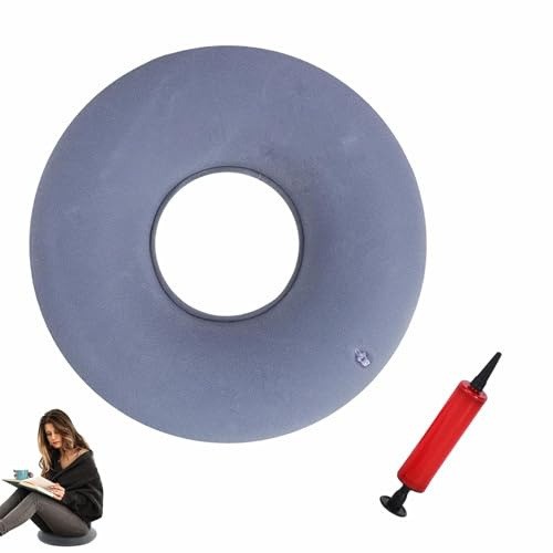TFSYLISA Coussin de Siège Gonflable, Coussin d’Assise Gonflable en Anneau | Coussin Coccyx pour Hémorroïdes, Après Chirurgie, avec Pompe