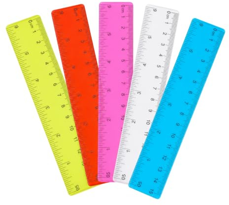 5 Pcs Ruler 15cm, Clear Small Ruler See Through with Inches & Centimeters for School, Office & DIY Crafts