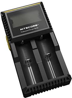 Nitecore D2EU - Universalladegerät für Li-Ion, Ni-MH, Ni-CD und LiFePO4 Akkus, LCD Display
