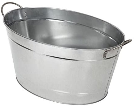 Beaumont Galvanised Steel Wine And Champagne Tub - Ice Cooler Bucket for Parties, Cold Drinks, Bars GK919