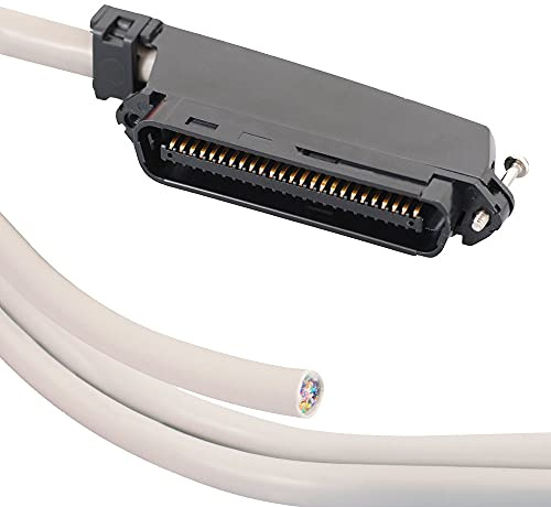 ICC Male to Open-End 25-Pair Telco Cable 15ft - Cat3 24AWG, 100% Solid Pure Copper, Gray Riser CMR Cable with 90-Degree 50-Pin Telco Connector for Voice and Low Data PBX Applications, 15 Feet