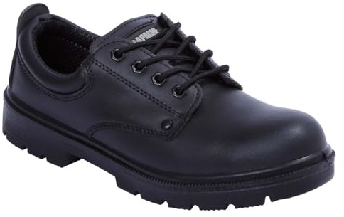 Apache Ap306 Safety Shoe | Size 9 | Black Leather | Steel Toe Cap | Water Resistant | Midsole Protection | S3 and SRA Safety Approved
