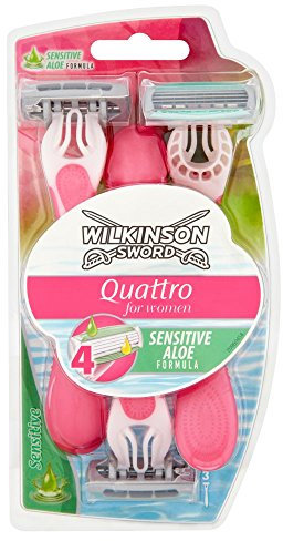 Quattro for Women by Wilkinson - Rasoio usa e getta, 3 confezioni