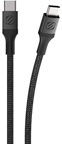 Scosche CCB4SG-SP Strikeline Premium USB-C to USB-C Sync Braided Charging Cable, 4 feet, Space Gray