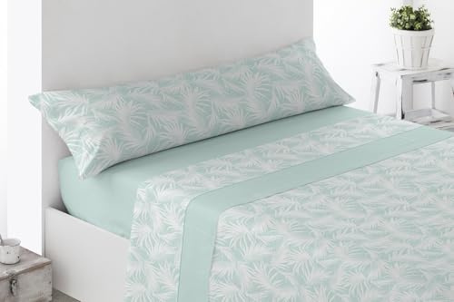 ENERGY COLORS TEXTIL-HOGAR - Térmicas 8666 - Juego SÁBANAS Completo Polar 3 Piezas Pirineo Otoño-Invierno Doble Cara Calidad 150 g (Aqua, Cama 135)