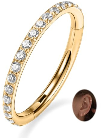Opal CZ Conch Hoop Ring Septum Schmuck Türkis Nahtloser Clicker Ring Daith Ohrringe Chirurgischer Stahl Turm Tragus Conch Piercing Schmuck Kleiner Hoop Ohrring Nasenring 20G 18G 16G 14G 12G